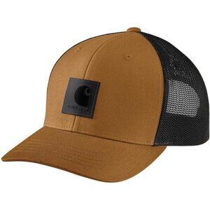 Men's Carhartt Brown/Black100% Cotton Rugged Flex Twill Mesh-Back Logo Patch Cap